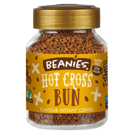 Beanies Hot Cross Bun – mazsolás süti ízesített instant kávé 50 g