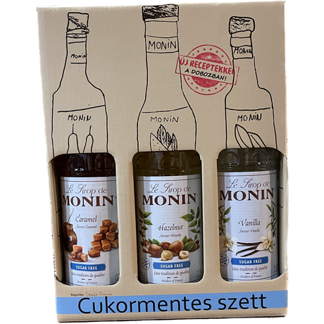 Monin cukormentes kávés szirup szett díszdoboz 