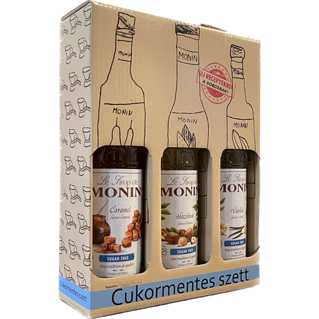 Monin cukormentes kávés szirup szett díszdoboz 