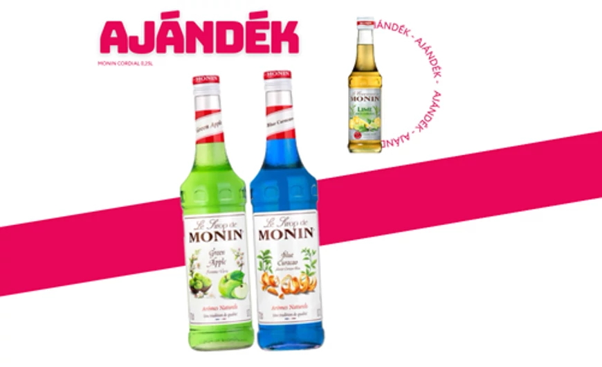 2 Monin szirupok mellé ajándék Monin Cordial 0,25l